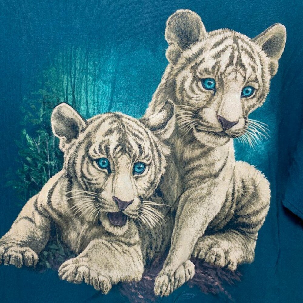 Vintage 90's Oneita Tiger Cub Single Stitch Tee - Picture 2 of 7